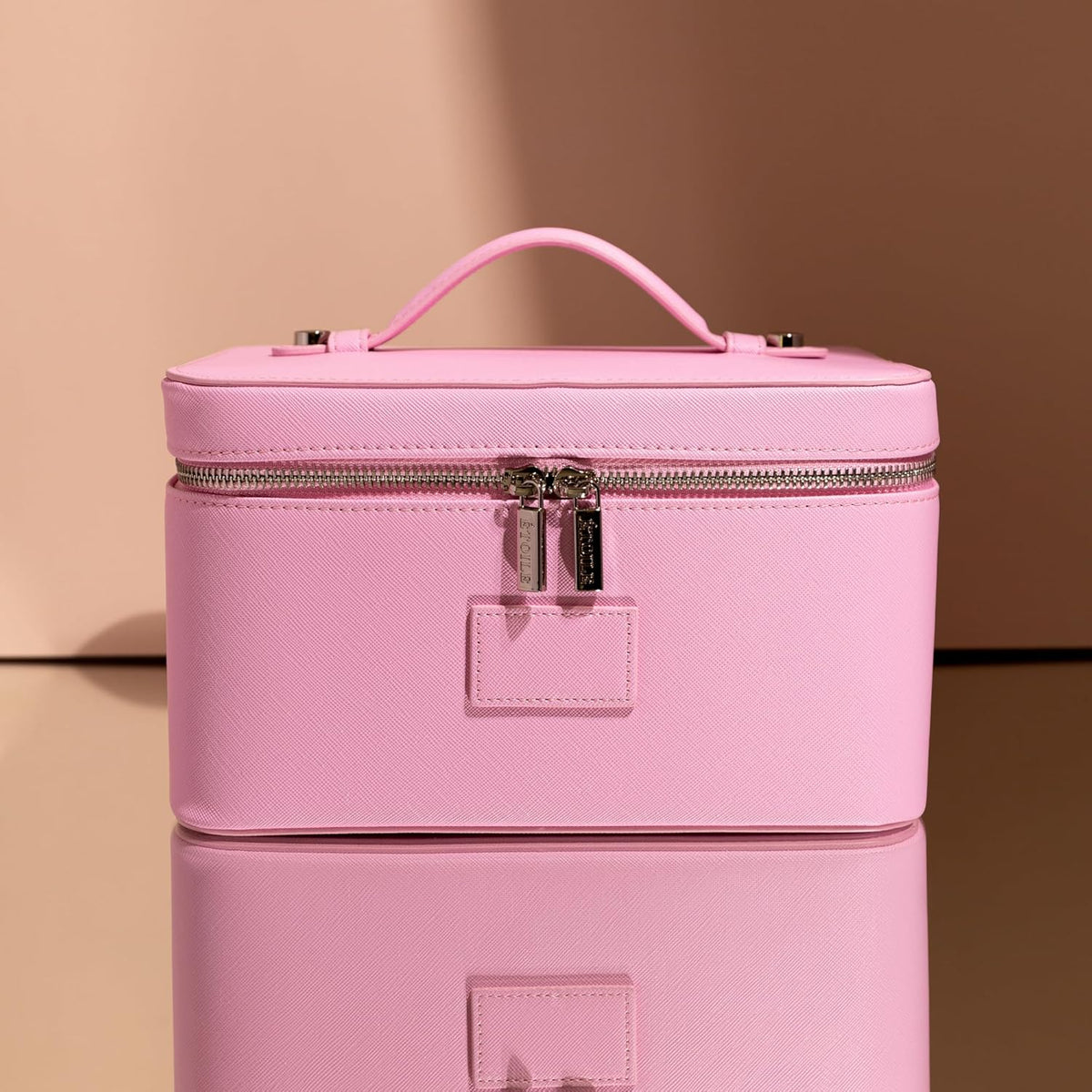 Vanity Case Lavender Pink - Stylish Travel Makeup Bag Organizer with Dividers