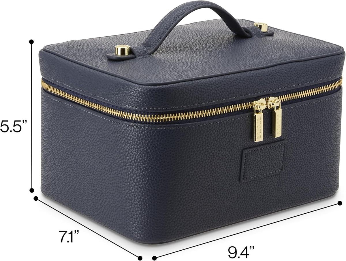 Vanity Case Lavender Pink - Stylish Travel Makeup Bag Organizer with Dividers