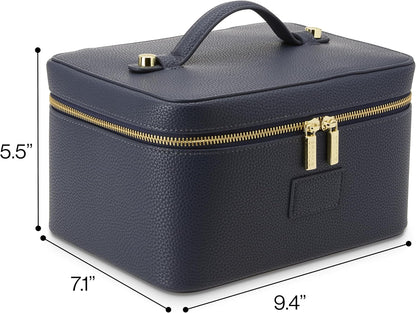 Vanity Case Lavender Pink - Stylish Travel Makeup Bag Organizer with Dividers