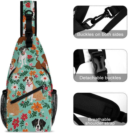 Men Women Sling Backpack Outdoor Sport Daypack Travel Bag, Multipurpose Anti-Theft Carry On Bag, Breathable Chest Sling Shoulder Backpacks Bags, Cats Animal