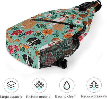 Men Women Sling Backpack Outdoor Sport Daypack Travel Bag, Multipurpose Anti-Theft Carry On Bag, Breathable Chest Sling Shoulder Backpacks Bags, Cats Animal