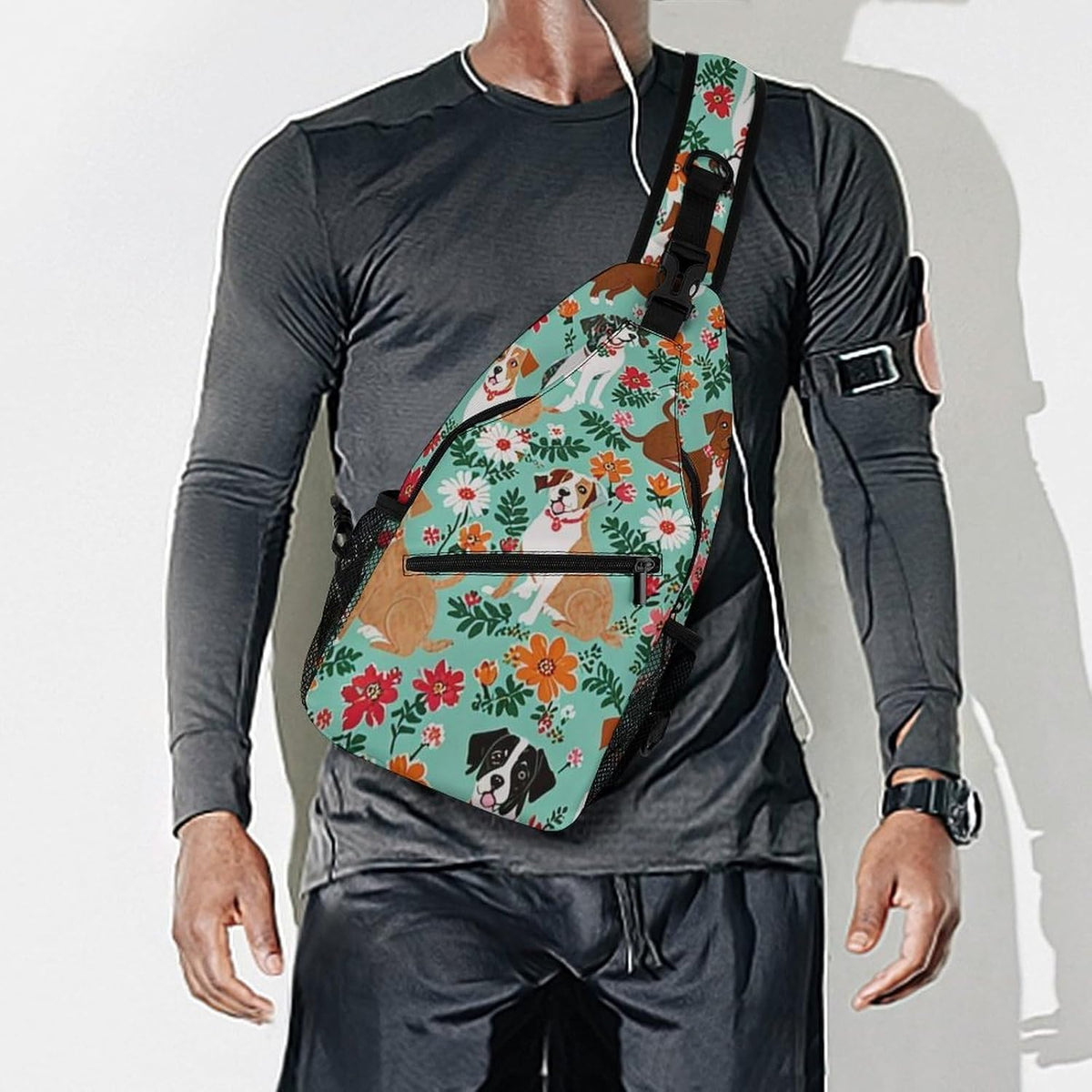 Men Women Sling Backpack Outdoor Sport Daypack Travel Bag, Multipurpose Anti-Theft Carry On Bag, Breathable Chest Sling Shoulder Backpacks Bags, Cats Animal