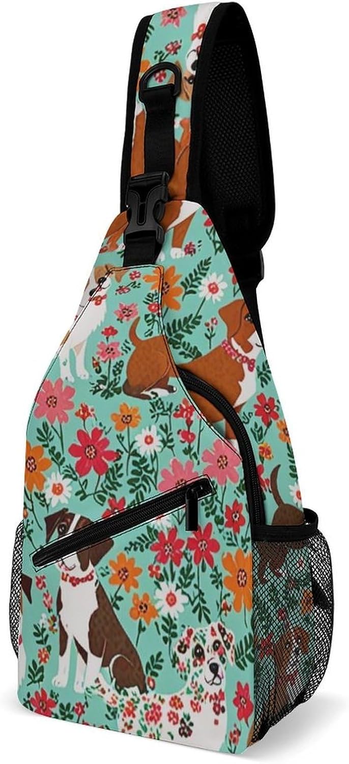 Men Women Sling Backpack Outdoor Sport Daypack Travel Bag, Multipurpose Anti-Theft Carry On Bag, Breathable Chest Sling Shoulder Backpacks Bags, Cats Animal