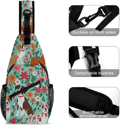 Men Women Sling Backpack Outdoor Sport Daypack Travel Bag, Multipurpose Anti-Theft Carry On Bag, Breathable Chest Sling Shoulder Backpacks Bags, Cats Animal