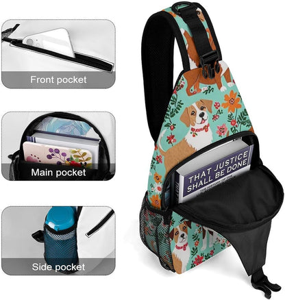 Men Women Sling Backpack Outdoor Sport Daypack Travel Bag, Multipurpose Anti-Theft Carry On Bag, Breathable Chest Sling Shoulder Backpacks Bags, Cats Animal
