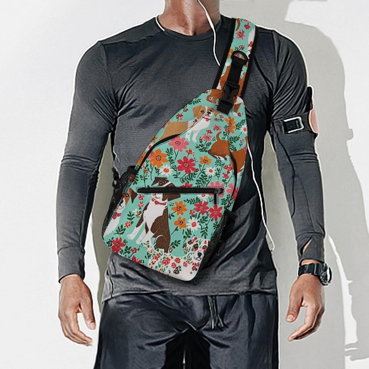Men Women Sling Backpack Outdoor Sport Daypack Travel Bag, Multipurpose Anti-Theft Carry On Bag, Breathable Chest Sling Shoulder Backpacks Bags, Cats Animal