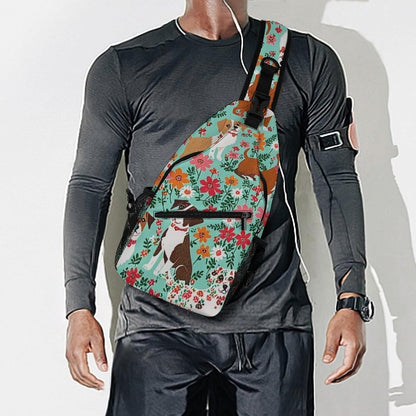 Men Women Sling Backpack Outdoor Sport Daypack Travel Bag, Multipurpose Anti-Theft Carry On Bag, Breathable Chest Sling Shoulder Backpacks Bags, Cats Animal