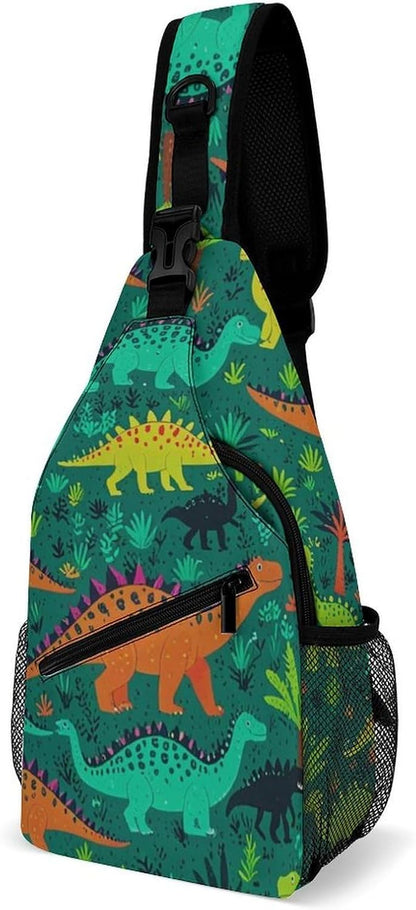 Men Women Sling Backpack Outdoor Sport Daypack Travel Bag, Multipurpose Anti-Theft Carry On Bag, Breathable Chest Sling Shoulder Backpacks Bags, Cats Animal