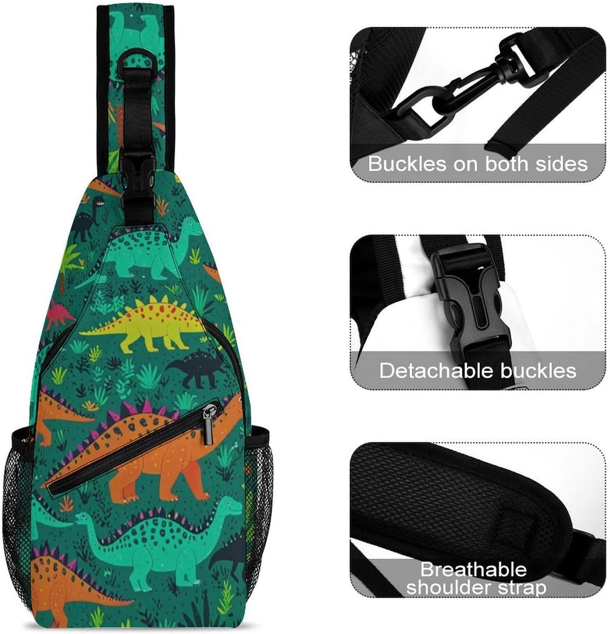 Men Women Sling Backpack Outdoor Sport Daypack Travel Bag, Multipurpose Anti-Theft Carry On Bag, Breathable Chest Sling Shoulder Backpacks Bags, Cats Animal