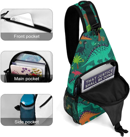 Men Women Sling Backpack Outdoor Sport Daypack Travel Bag, Multipurpose Anti-Theft Carry On Bag, Breathable Chest Sling Shoulder Backpacks Bags, Cats Animal