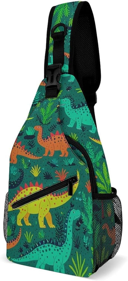 Men Women Sling Backpack Outdoor Sport Daypack Travel Bag, Multipurpose Anti-Theft Carry On Bag, Breathable Chest Sling Shoulder Backpacks Bags, Cats Animal