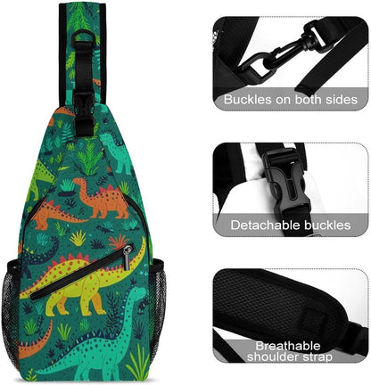 Men Women Sling Backpack Outdoor Sport Daypack Travel Bag, Multipurpose Anti-Theft Carry On Bag, Breathable Chest Sling Shoulder Backpacks Bags, Cats Animal