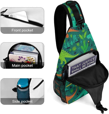Men Women Sling Backpack Outdoor Sport Daypack Travel Bag, Multipurpose Anti-Theft Carry On Bag, Breathable Chest Sling Shoulder Backpacks Bags, Cats Animal
