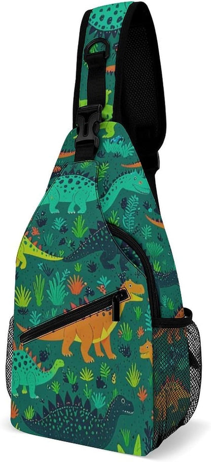 Men Women Sling Backpack Outdoor Sport Daypack Travel Bag, Multipurpose Anti-Theft Carry On Bag, Breathable Chest Sling Shoulder Backpacks Bags, Cats Animal