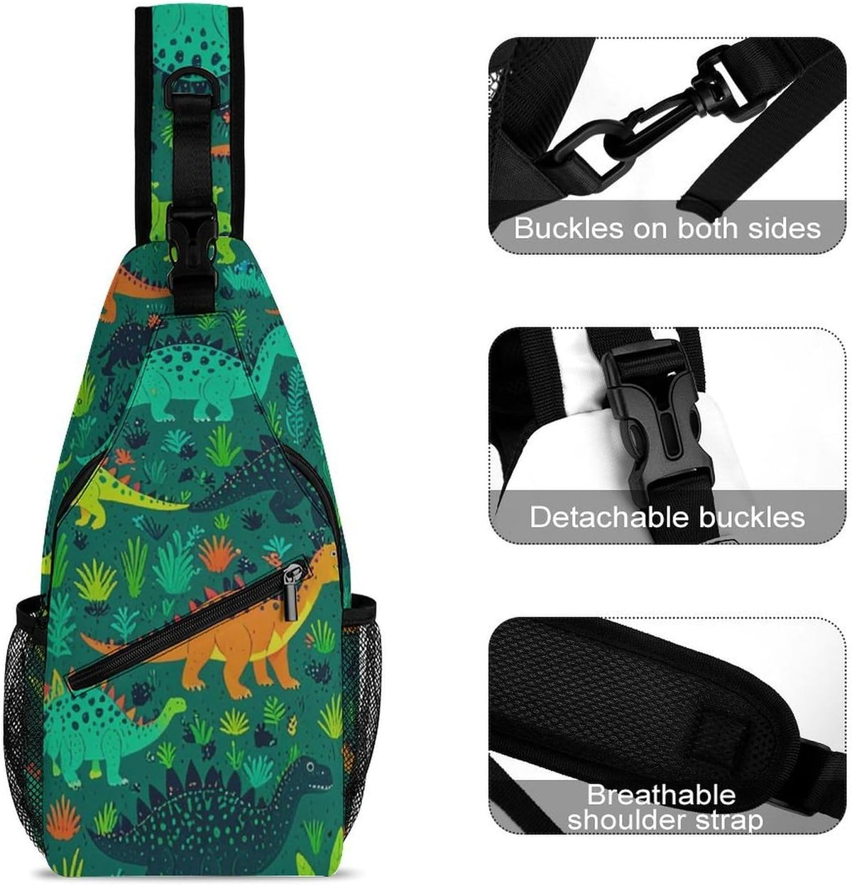 Men Women Sling Backpack Outdoor Sport Daypack Travel Bag, Multipurpose Anti-Theft Carry On Bag, Breathable Chest Sling Shoulder Backpacks Bags, Cats Animal