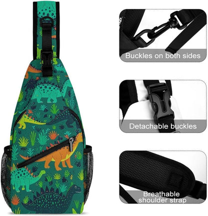 Men Women Sling Backpack Outdoor Sport Daypack Travel Bag, Multipurpose Anti-Theft Carry On Bag, Breathable Chest Sling Shoulder Backpacks Bags, Cats Animal
