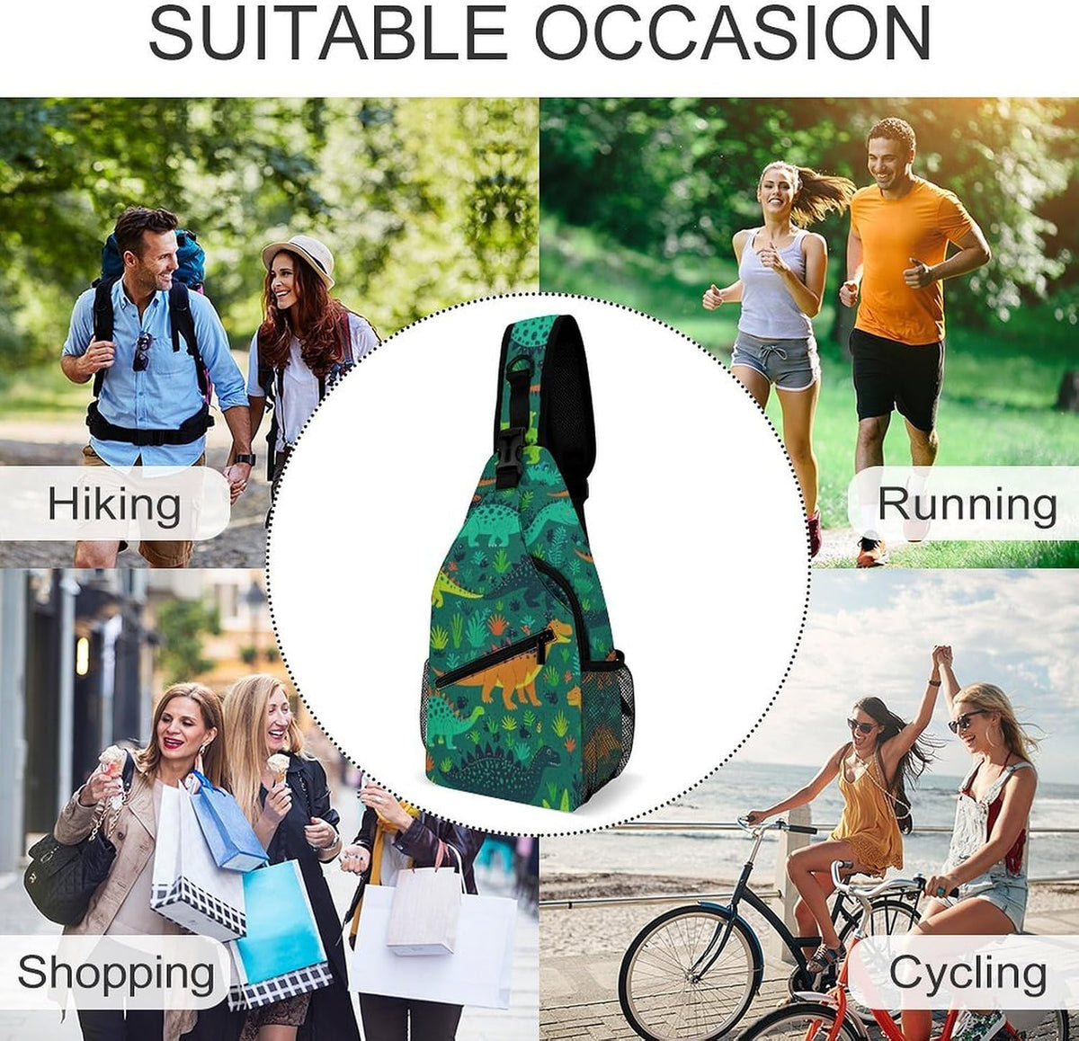 Men Women Sling Backpack Outdoor Sport Daypack Travel Bag, Multipurpose Anti-Theft Carry On Bag, Breathable Chest Sling Shoulder Backpacks Bags, Cats Animal