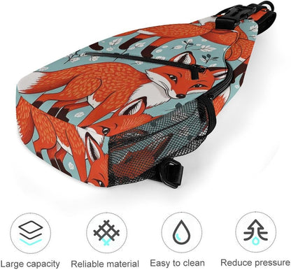 Men Women Sling Backpack Outdoor Sport Daypack Travel Bag, Multipurpose Anti-Theft Carry On Bag, Breathable Chest Sling Shoulder Backpacks Bags, Cats Animal