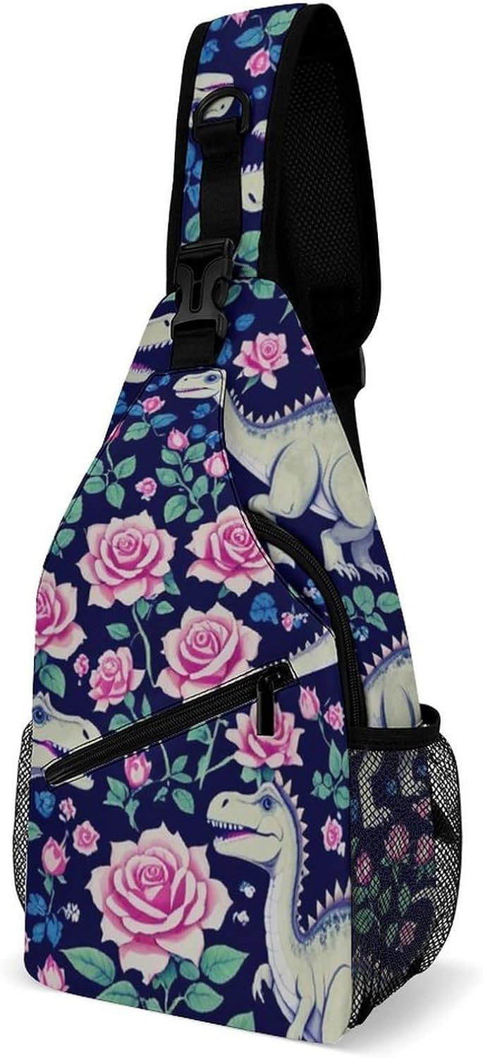 Men Women Sling Backpack Outdoor Sport Daypack Travel Bag, Multipurpose Anti-Theft Carry On Bag, Breathable Chest Sling Shoulder Backpacks Bags, Cats Animal