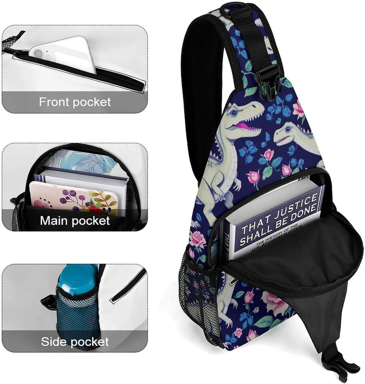 Men Women Sling Backpack Outdoor Sport Daypack Travel Bag, Multipurpose Anti-Theft Carry On Bag, Breathable Chest Sling Shoulder Backpacks Bags, Cats Animal