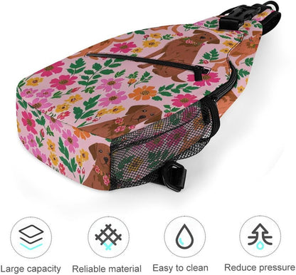 Men Women Sling Backpack Outdoor Sport Daypack Travel Bag, Multipurpose Anti-Theft Carry On Bag, Breathable Chest Sling Shoulder Backpacks Bags, Cats Animal