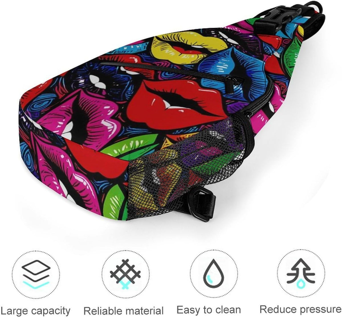 Men Women Sling Backpack Outdoor Sport Daypack Travel Bag, Multipurpose Anti-Theft Carry On Bag, Breathable Chest Sling Shoulder Backpacks Bags, Cats Animal