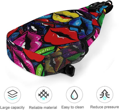 Men Women Sling Backpack Outdoor Sport Daypack Travel Bag, Multipurpose Anti-Theft Carry On Bag, Breathable Chest Sling Shoulder Backpacks Bags, Cats Animal