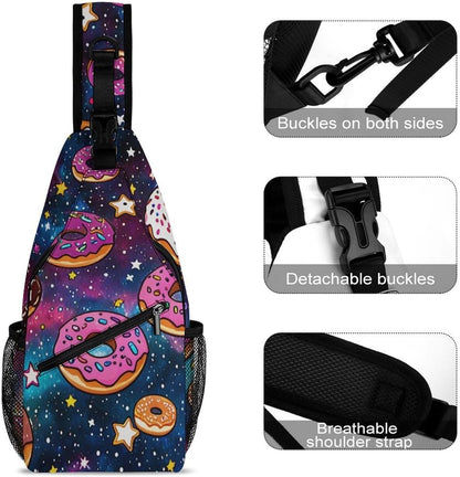 Men Women Sling Backpack Outdoor Sport Daypack Travel Bag, Multipurpose Anti-Theft Carry On Bag, Breathable Chest Sling Shoulder Backpacks Bags, Cats Animal