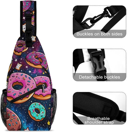 Men Women Sling Backpack Outdoor Sport Daypack Travel Bag, Multipurpose Anti-Theft Carry On Bag, Breathable Chest Sling Shoulder Backpacks Bags, Cats Animal