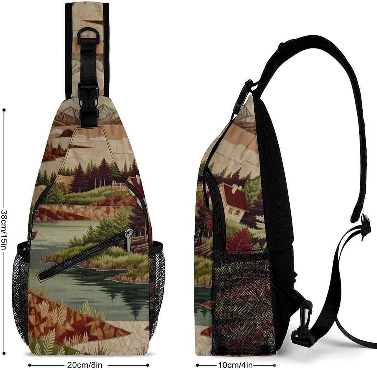 Men Women Sling Backpack Outdoor Sport Daypack Travel Bag, Multipurpose Anti-Theft Carry On Bag, Breathable Chest Sling Shoulder Backpacks Bags, Cats Animal