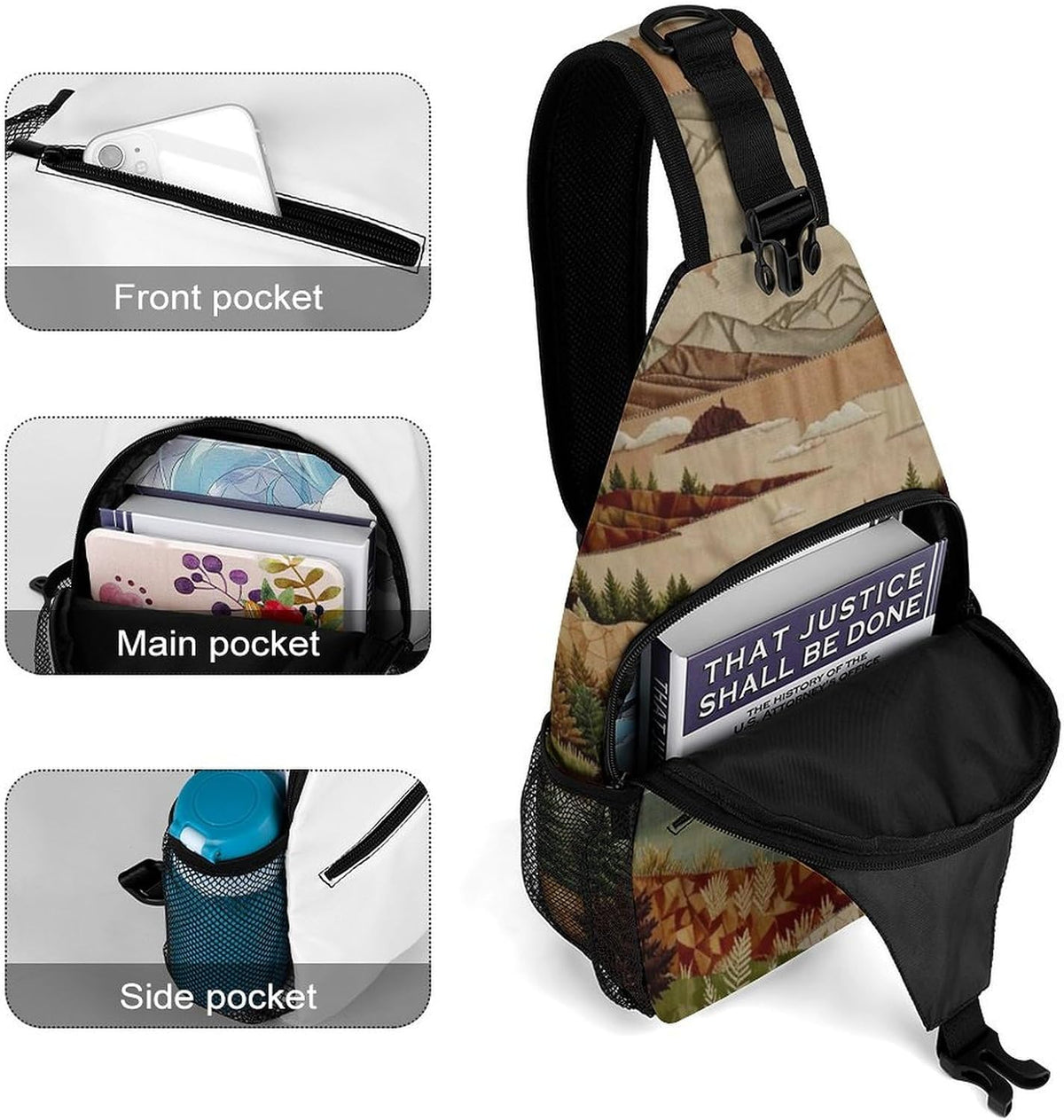 Men Women Sling Backpack Outdoor Sport Daypack Travel Bag, Multipurpose Anti-Theft Carry On Bag, Breathable Chest Sling Shoulder Backpacks Bags, Cats Animal