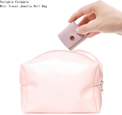 3 Pack Mini Jewelry Organizer, Travel Jewelry Case, Foldable Multifunctional Travel Jewelrys Pouch for Earrings, Necklaces, Rings, Chain Bracelets, Brooches