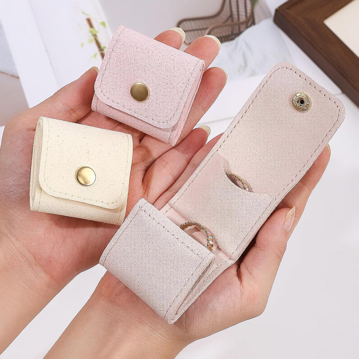 3 Pack Mini Jewelry Organizer, Travel Jewelry Case, Foldable Multifunctional Travel Jewelrys Pouch for Earrings, Necklaces, Rings, Chain Bracelets, Brooches