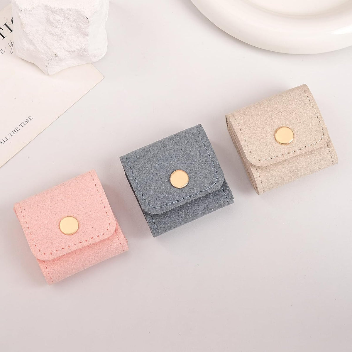 3 Pack Mini Jewelry Organizer, Travel Jewelry Case, Foldable Multifunctional Travel Jewelrys Pouch for Earrings, Necklaces, Rings, Chain Bracelets, Brooches