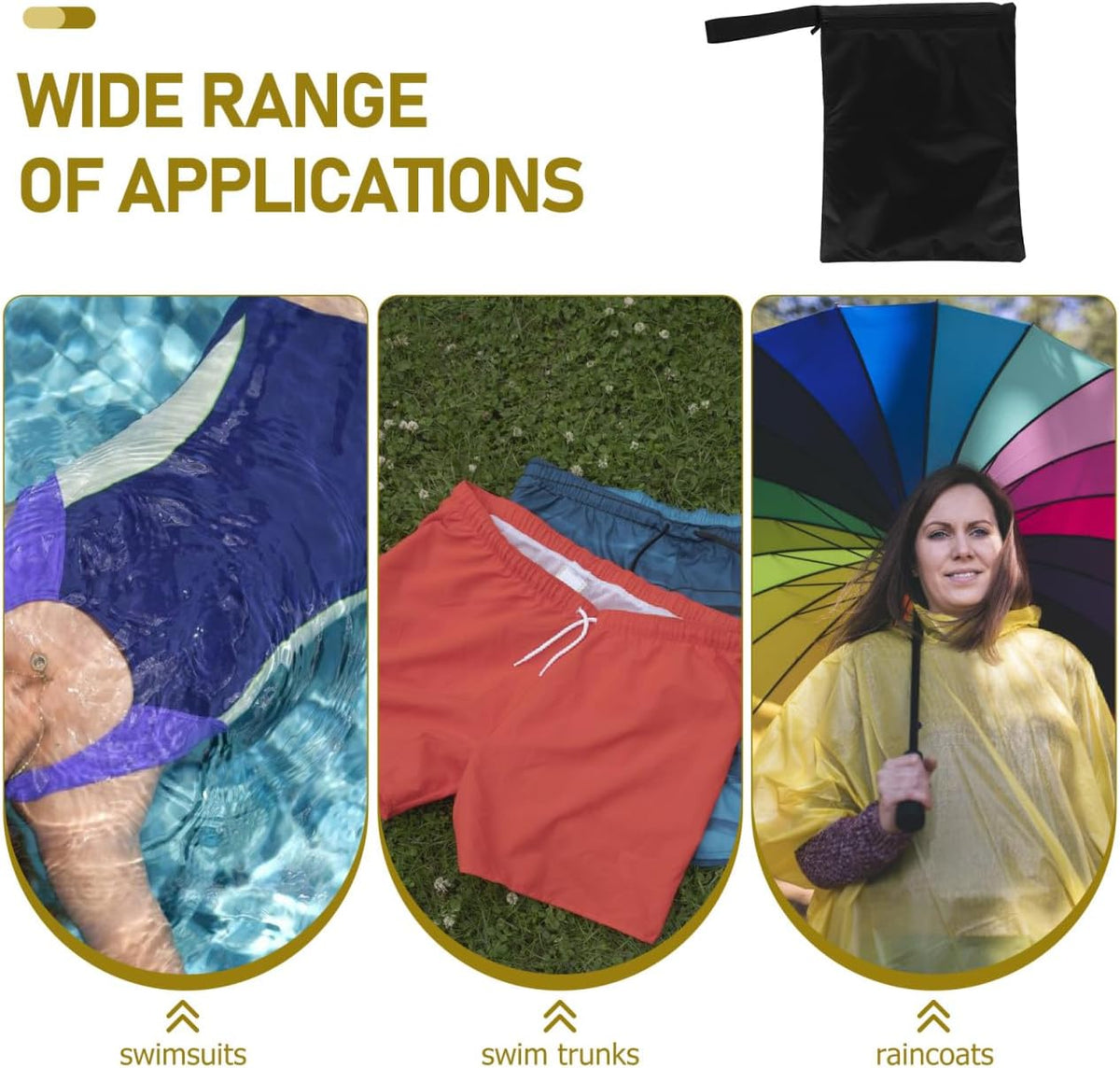 Wet Dry Bag Waterproof Reusable Wet Bag for Swimsuit Raincoat Storage Travel Beach Organizer Pouch Portable Swimming Outdoor Activities 11.61X8.66In
