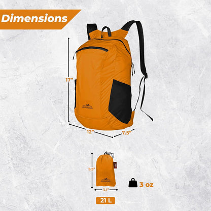 Daypack Ultralight Foldable Water-Resistant Nylon Durable & Tear-Resistant, Ideal for Hiking, Camping, Travel, Compact Size Fits Pocket