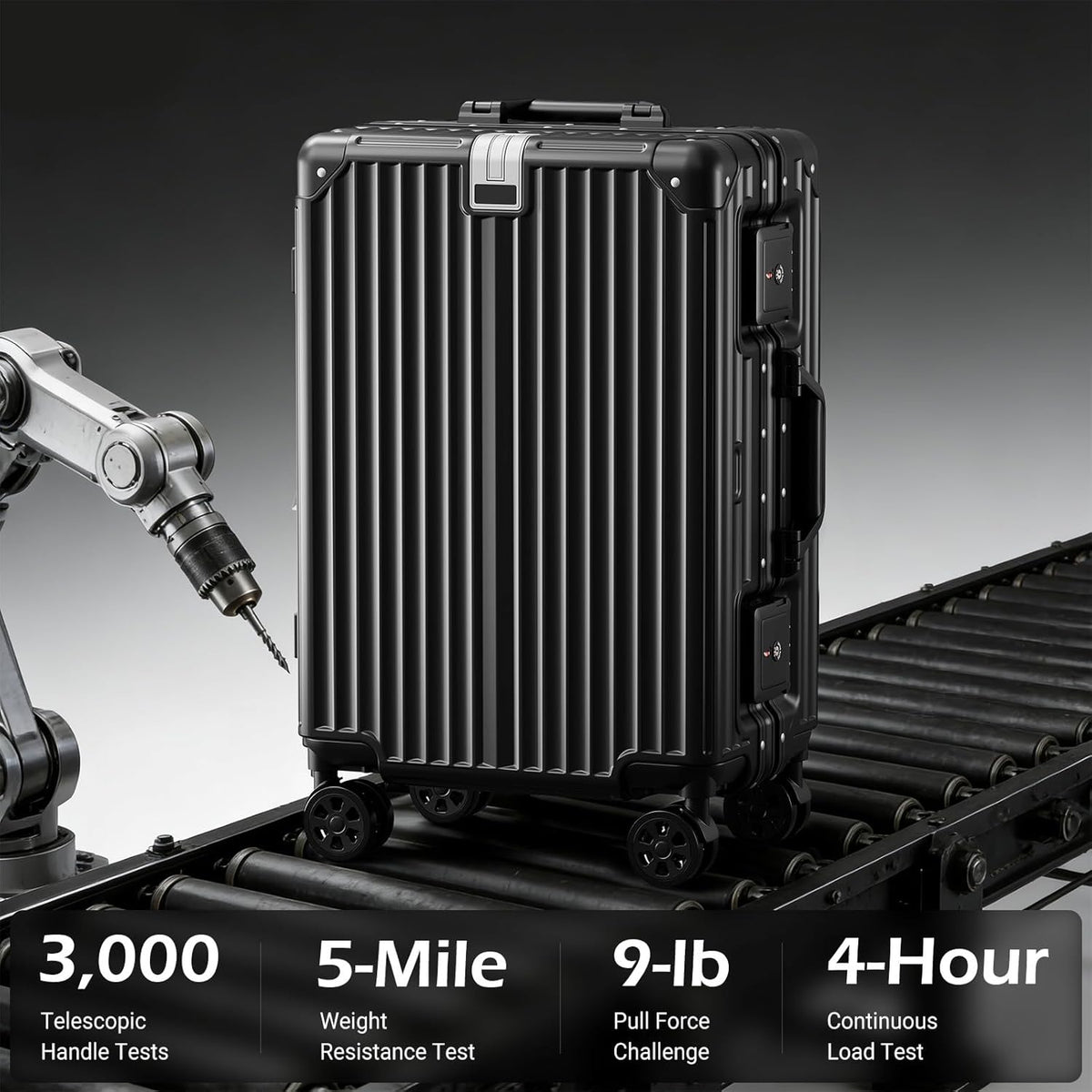 Carry on Luggage Aluminium Frame with Cup Holder, 20 Inch Zipperless Luggage with Spinner Wheels,Carry On Suitcase 22x14x9 Airline Approved for Business Travel