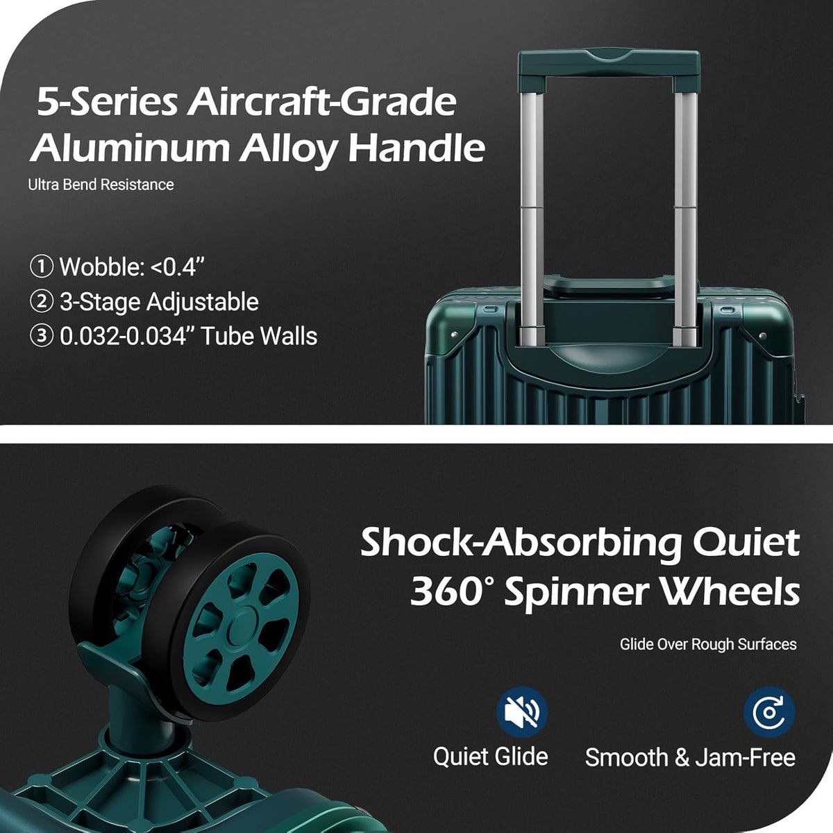 Carry on Luggage Aluminium Frame with Cup Holder, 20 Inch Zipperless Luggage with Spinner Wheels,Carry On Suitcase 22x14x9 Airline Approved for Business Travel