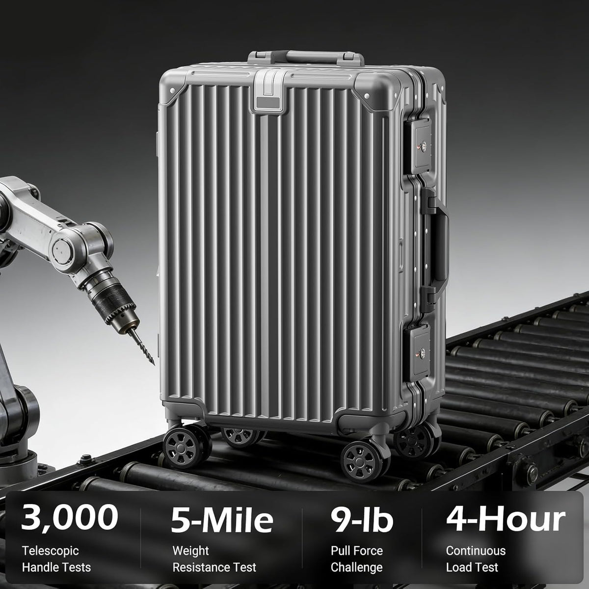 Carry on Luggage Aluminium Frame with Cup Holder, 20 Inch Zipperless Luggage with Spinner Wheels,Carry On Suitcase 22x14x9 Airline Approved for Business Travel