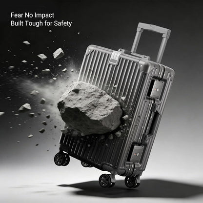 Carry on Luggage Aluminium Frame with Cup Holder, 20 Inch Zipperless Luggage with Spinner Wheels,Carry On Suitcase 22x14x9 Airline Approved for Business Travel