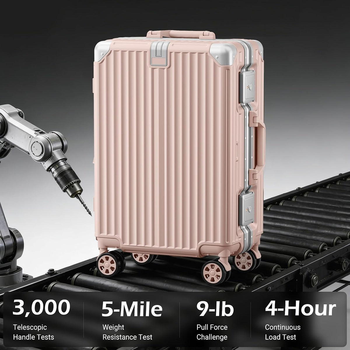 Carry on Luggage Aluminium Frame with Cup Holder, 20 Inch Zipperless Luggage with Spinner Wheels,Carry On Suitcase 22x14x9 Airline Approved for Business Travel