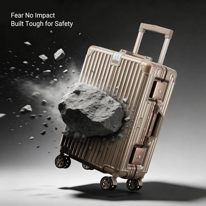 Carry on Luggage Aluminium Frame with Cup Holder, 20 Inch Zipperless Luggage with Spinner Wheels,Carry On Suitcase 22x14x9 Airline Approved for Business Travel