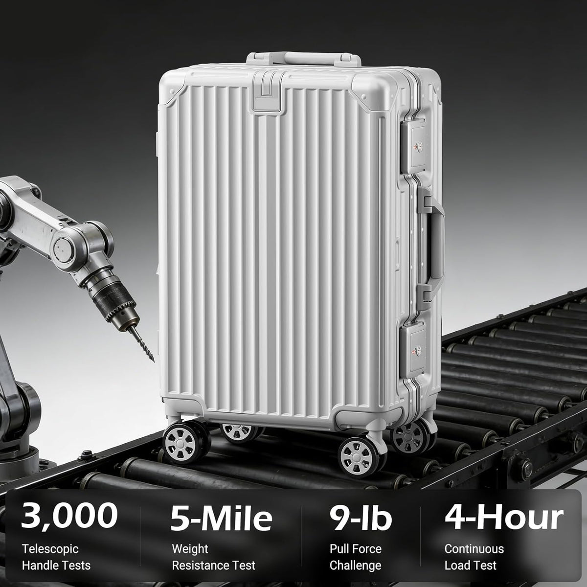 Carry on Luggage Aluminium Frame with Cup Holder, 20 Inch Zipperless Luggage with Spinner Wheels,Carry On Suitcase 22x14x9 Airline Approved for Business Travel
