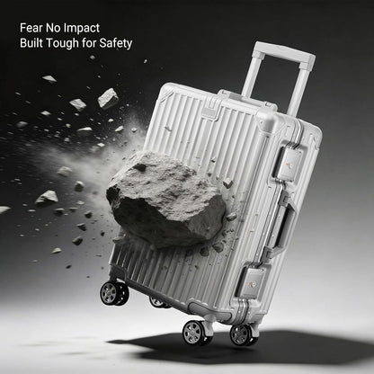 Carry on Luggage Aluminium Frame with Cup Holder, 20 Inch Zipperless Luggage with Spinner Wheels,Carry On Suitcase 22x14x9 Airline Approved for Business Travel