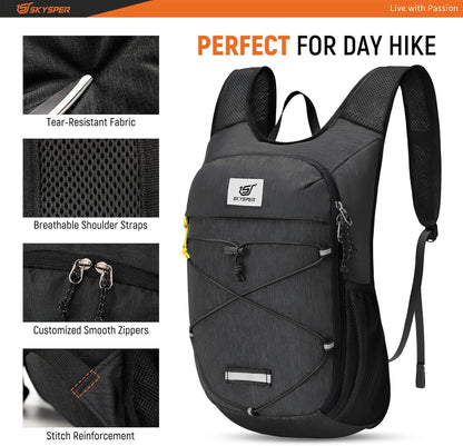 Foldable Hiking Backpack - 10L/15L Small Lightweight Daypack Breathable Travel Backpacks