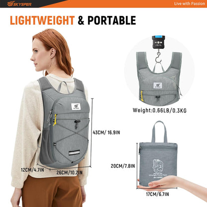 Foldable Hiking Backpack - 10L/15L Small Lightweight Daypack Breathable Travel Backpacks