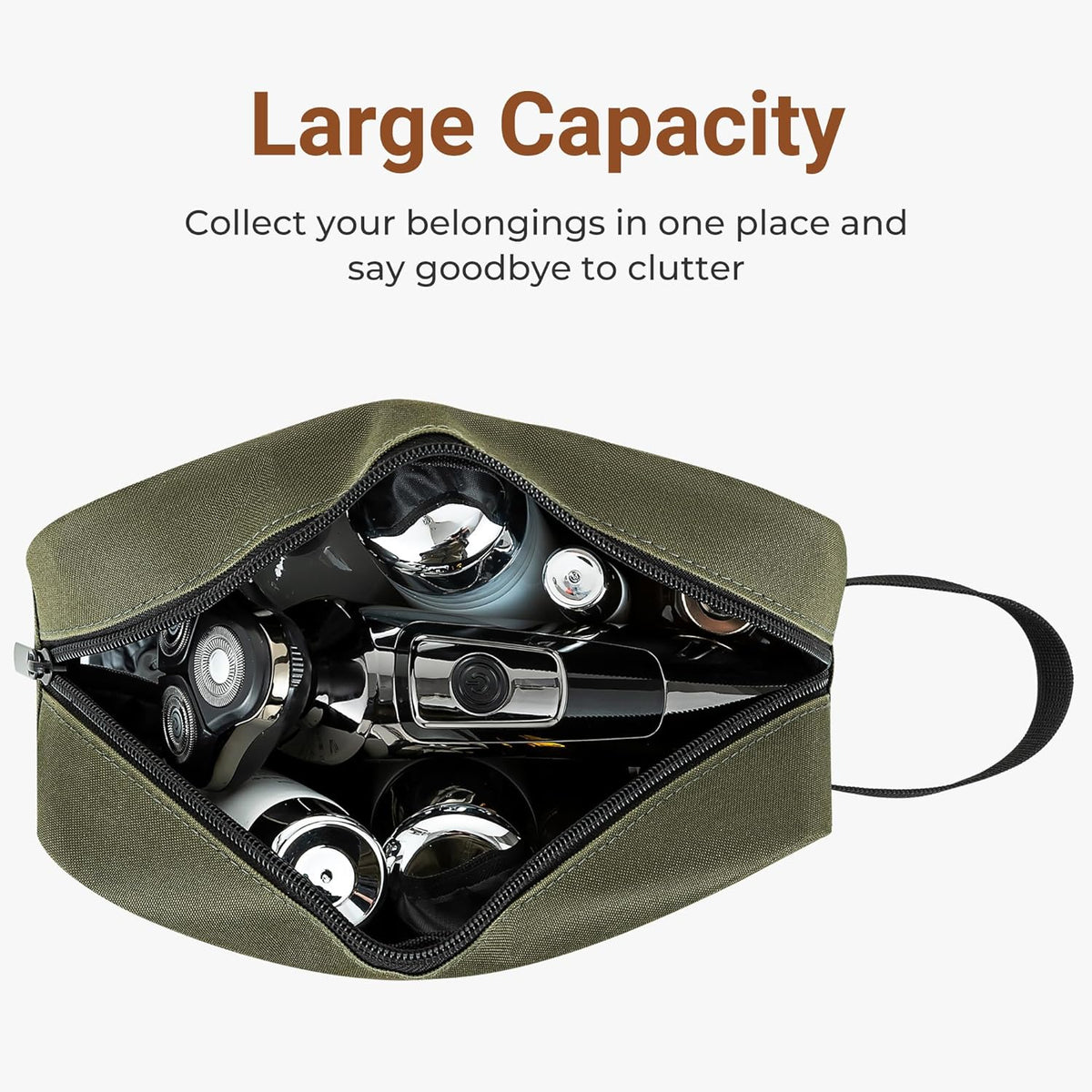 Travel Toiletry Bag for Women and Men,Lightweight Makeup Bag Hanging Dopp Kit with Shaving Compartment Cosmetic Organizer Small Tool Bag Travel Essentials,Gifts for Men(Black)