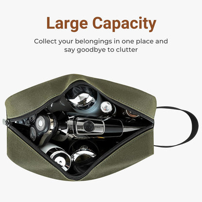 Travel Toiletry Bag for Women and Men,Lightweight Makeup Bag Hanging Dopp Kit with Shaving Compartment Cosmetic Organizer Small Tool Bag Travel Essentials,Gifts for Men(Black)