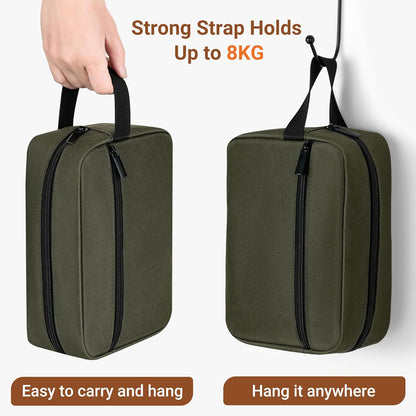 Travel Toiletry Bag for Women and Men,Lightweight Makeup Bag Hanging Dopp Kit with Shaving Compartment Cosmetic Organizer Small Tool Bag Travel Essentials,Gifts for Men(Black)