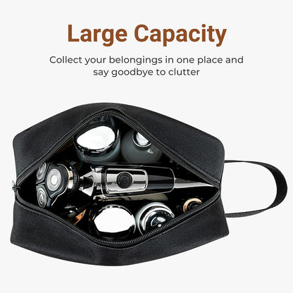 Travel Toiletry Bag for Women and Men,Lightweight Makeup Bag Hanging Dopp Kit with Shaving Compartment Cosmetic Organizer Small Tool Bag Travel Essentials,Gifts for Men(Black)
